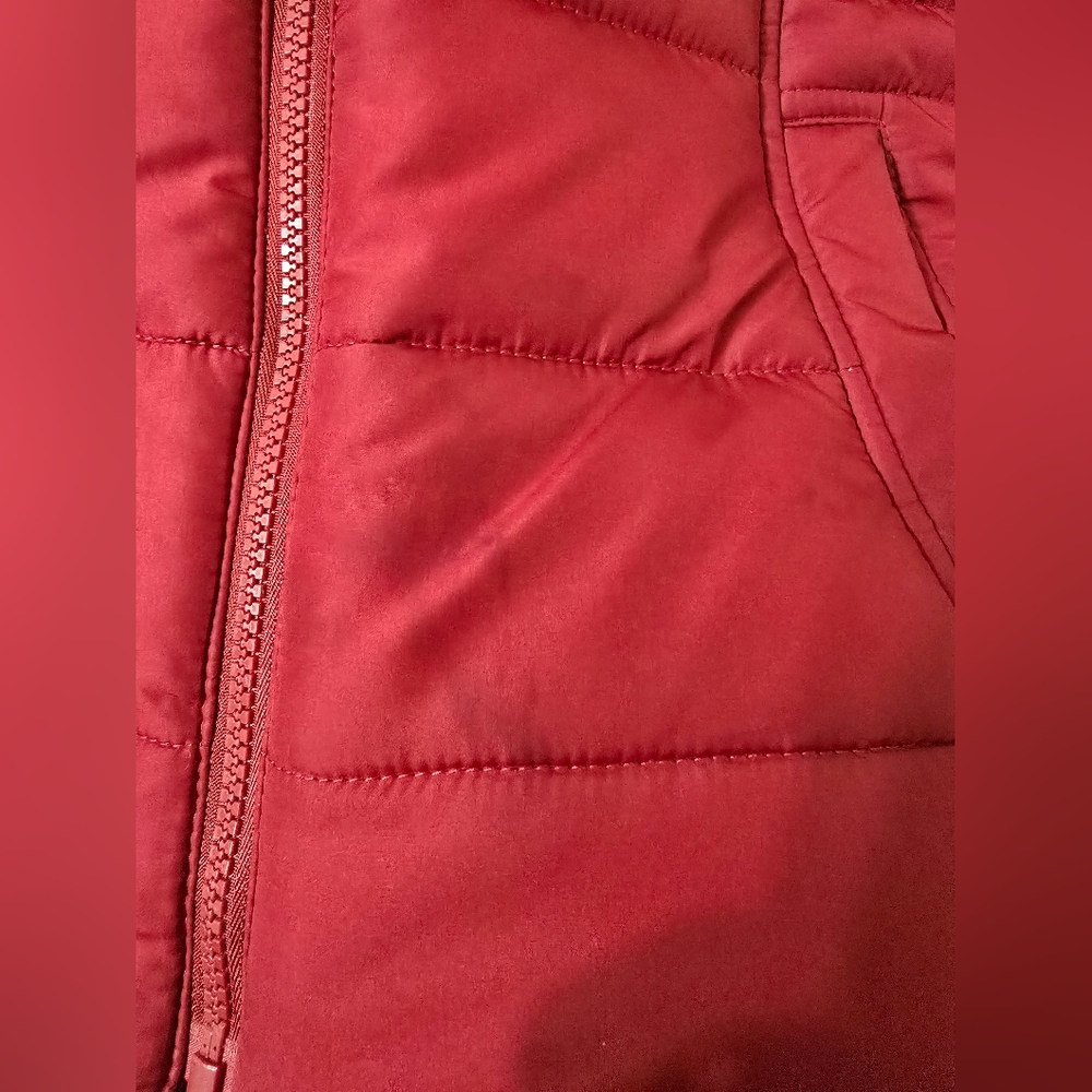 HOLLISTER Sherpa Lined Hooded Women's Red Puffer Jacket Size M - Picture 10 of 15